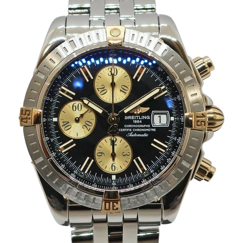 ��ŷ��ۡ�BREITLING�ۥ֥饤�ȥ�� �����Υޥå� ���ܥ�塼����� �ӥ��� B13356 SS YG �֥�å� ��� ��ư���� �ӻ��סڻž夲�Ѥߡۡ���š�