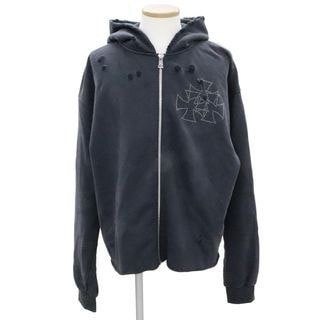 ��̾�Ų��ۡ�ASKYURSELF�ۥ������楢����� RAW CROSS STUDS ZIP HOODIE XL �֥�å� ��󥺰������š�