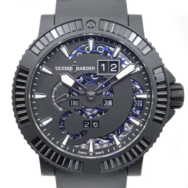 �ڱɡۡڥ�����ۡ�ULYSSE NARDIN�ۥ�ꥹ�ʥ���� �ޥ꡼�� �ѡ��ڥ��奢�륫������ ��ߥƥåɥ��ǥ������ 333-92B2-3C/923 �֥�å� �ӻ��� SS ��С� ��ư���� ��󥺡���š�