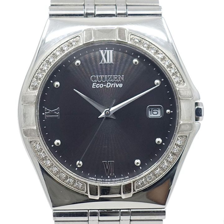 ��̾��ۡ�CITIZEN�ۥ������� �ӻ��� Eco-Drive �����ɥ饤�� E110-S001421 ��ʸ���� ����С����Ȼž夲 35mm ������٥��� SS ���ƥ�쥹�������� ���ΤΤߡ���š�