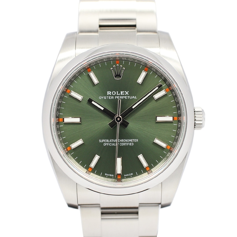 ��̾�Ų��ۡ�ROLEX�ۥ���å��� �����������ѡ��ڥ��奢�� 34 114200 ������ ���꡼�֥��꡼�� SS ��ư���� ��� �ݾڽ��դ� 2019ǯ����š�