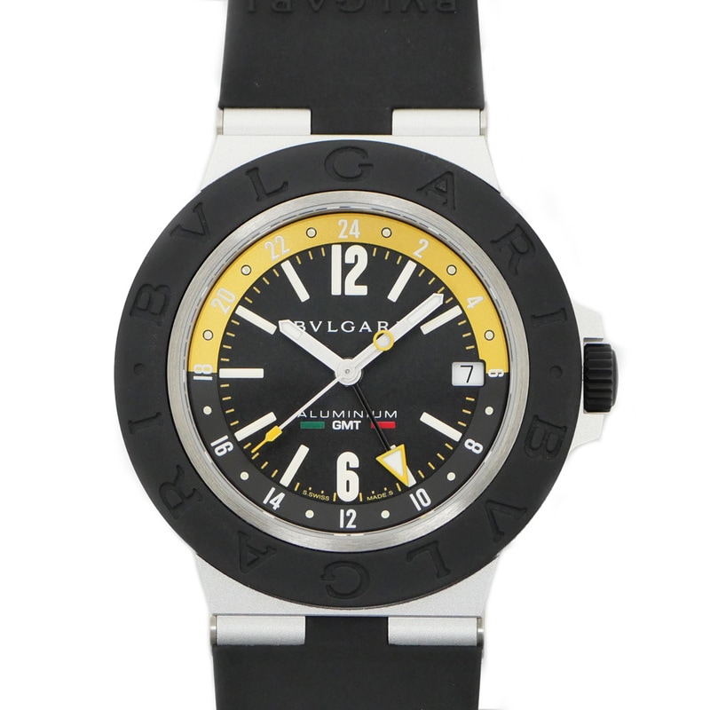 ��̾��ۡ�BVLGARI�ۥ֥륬�� ����ߥ˥��� ����ꥴ �������ץå� ��������1000�� BB40AT GMT �֥�å�ʸ���� ��ư�� �ӻ��� ��󥺡���š�
