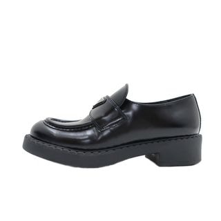 ��ŷ��ۡ�PRADA�ۥץ�� ���祳�졼�� �֥�å���ɥ쥶�� �����ե��� �ȥ饤���󥰥���� �֥�å� 23.5cm��24cm 1D238M 055 �� ��ǥ����� �ҡ���4cm �쥶������š�