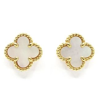 �ڱɡۡ�VAN CLEEF��ARPELS�ۥ����󥯥꡼�ա������ڥ� K18YG ���������ȥ���ϥ�֥� �ԥ��� �ۥ磻�ȥ����� ��ĳ�� MOP VCARA44800����š�
