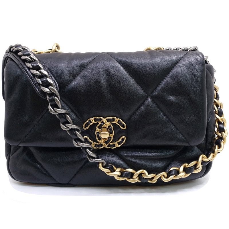 �ڱɡۡ�CHANEL�ۥ���ͥ� CHANEL19 �ϥ�ɥХå� 2WAY AS1160 �����ॷ�ꥢ�� ���㥤�ˡ���ॹ���� �֥�å� ������ɡߥ���С���� ��ǥ����� ��¸�ޡ���š�