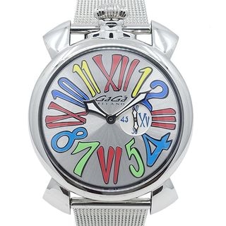 ��̾��ۡ�GAGA MILANO�ۥ����ߥ�� �ӻ��� �ޥ̥����쥹���46 Ref.5080 ����С�ʸ���� 46mm SS ���ƥ�쥹�������� �������� ���� ��� �����ץ󥮥�� Ȣ����š�