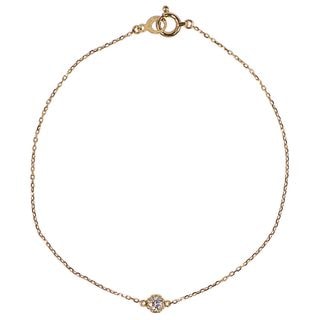��̾��ۡ�AHKHA�ۥ������� �ƥ��� �֥쥹��å� 750YG ������ 0.05ct ������� 16cm 0.6g 18�� ���奨�꡼����š�