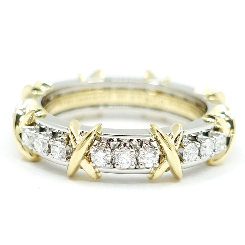 �ڱɡۡ�TIFFANY�ۥƥ��ե��ˡ� Pt950 K18YG ����󥷥���С����� ��������� 16���ȡ��� ��� ���� ���奨�꡼ 750YG ��� ��ǥ������ڻž夲�ѡۡ���š�