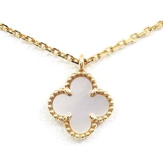 �ڱɡۡ�VAN CLEEF��ARPELS�ۥ����󥯥꡼�ա������ڥ� K18YG ���������ȥ���ϥ�֥� �ͥå��쥹 �ۥ磻�ȥ����� ��ĳ�� MOP VCARF69100 750YG����š�