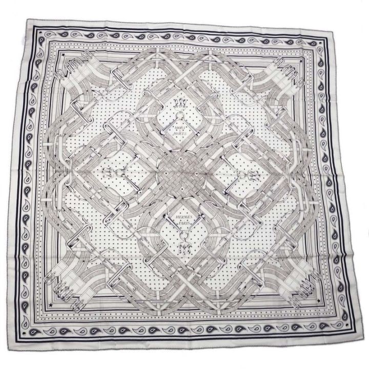 ��̾��ۡ�HERMES�ۥ���᥹ ����140 MORS A JOUETS BANDANA 244354S �ۥ磻�� �֥�� �֥롼�ޥ�� ���٥�� ���ȡ��� �����ߥ� ���륯�ڿ��ʡۡ�̤���ѡۡ���š�