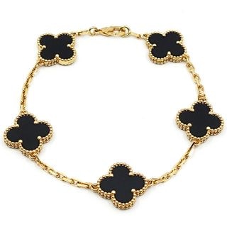 �ڱɡۡ�VAN CLEEF&ARPELS�ۥ����󥯥꡼��&�����ڥ� K18YG ������ơ�����ϥ�֥� 5������� �֥쥹��å� ���˥��� 750YG VCARA41300����š�