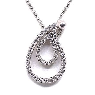 �ڱɡۡ�JEWELRY�ۥ��奨�꡼ �ͥå��쥹 K18WG �ۥ磻�ȥ������ ��������� 0.41ct 0.17ct ��Ĺ��47cm ��8.5g ��ǥ����� ���ΤΤߡ���š�