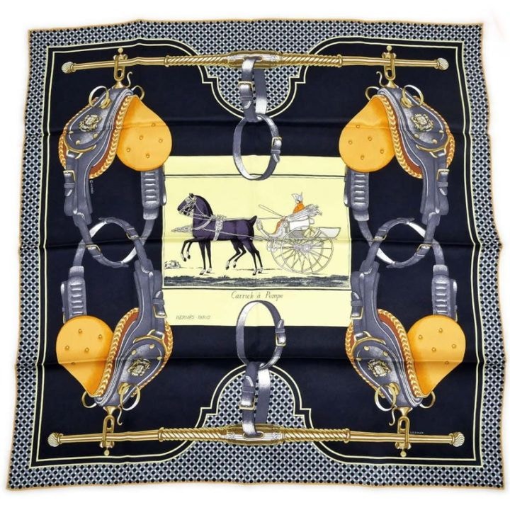 ��̾��ۡ�HERMES�ۥ���᥹ ����70 �� ��å��� �ݥ�� CARRICK A POMPE 983933S �֥롼 �Υ�� ���奢�� ���� �� �������� ���륯�ڿ��ʡۡ�̤���ѡۡ���š�