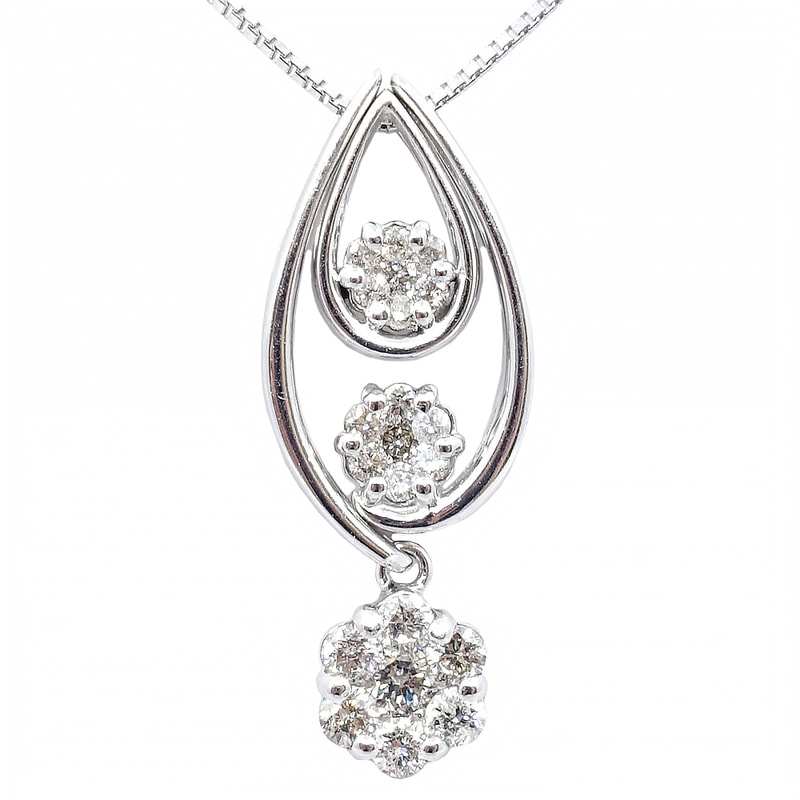 ��̾��ۡ�JEWELRY�ۥ��奨�꡼ �ͥå��쥹 ���������0.50ct ��45cm K18WG �ۥ磻�ȥ������ ��4.7g ���� ��ǥ����� Ķ���������� ���������꡼ ���ΤΤߡ���š�