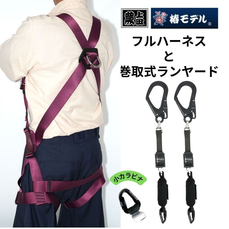 蕨上田エンジ X型フルハーネスセット 巻取式ランヤード タイプ2（第2種