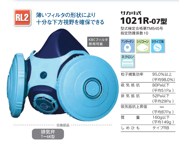興研 1021R-07 防塵マスク 取替式・マイティミクロンフィルター対応