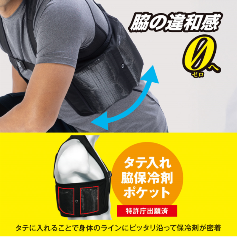 GI-469 アイスメッシュベスト 保冷剤150g用 6 ポケット＆ペルチェ穴 CO-COS