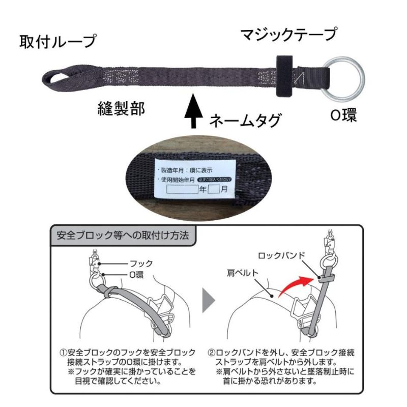 安全ブロック接続ストラップ
