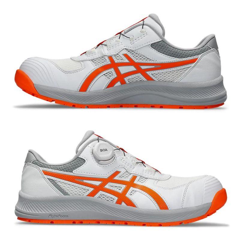 アシックス CP219ホワイト×ショッキングオレンジ BOA 安全靴 ウィン