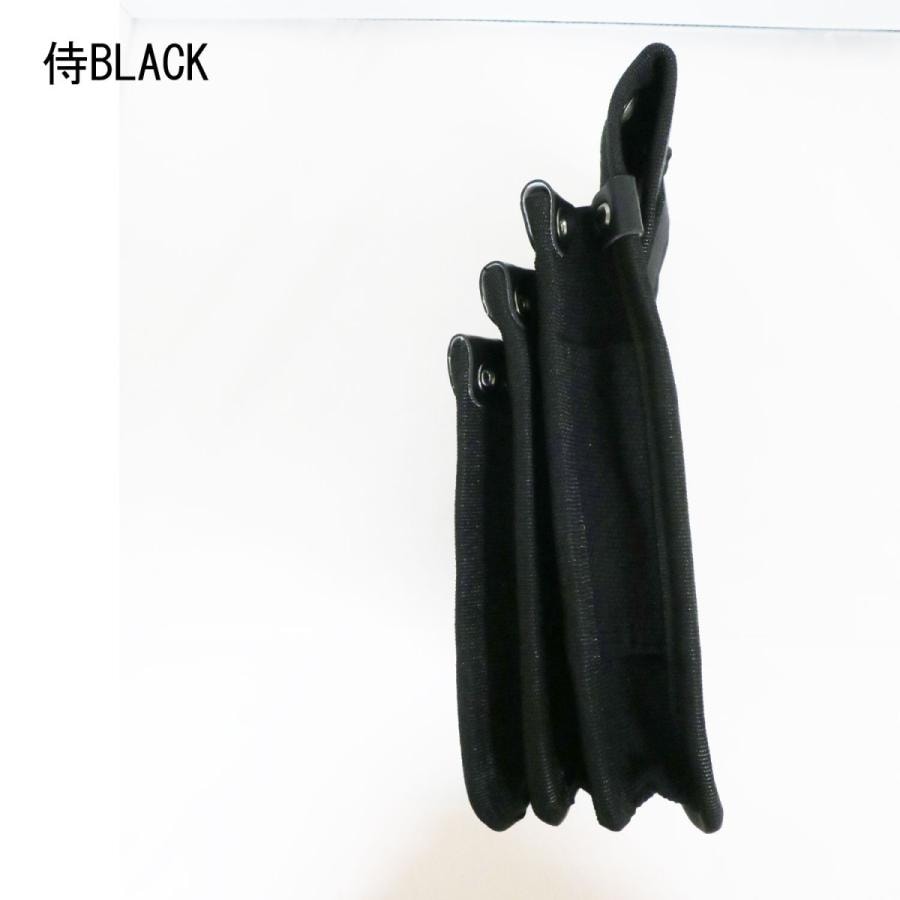 侍BLACK 帆布電工腰袋3段 黒｜職人さん応援団 蕨上田公式通販