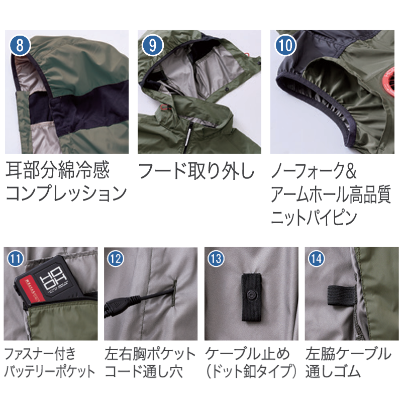 HOOH V4299 快適ウェア 難燃ベスト 難燃素材 作業着 空調ウェア対応