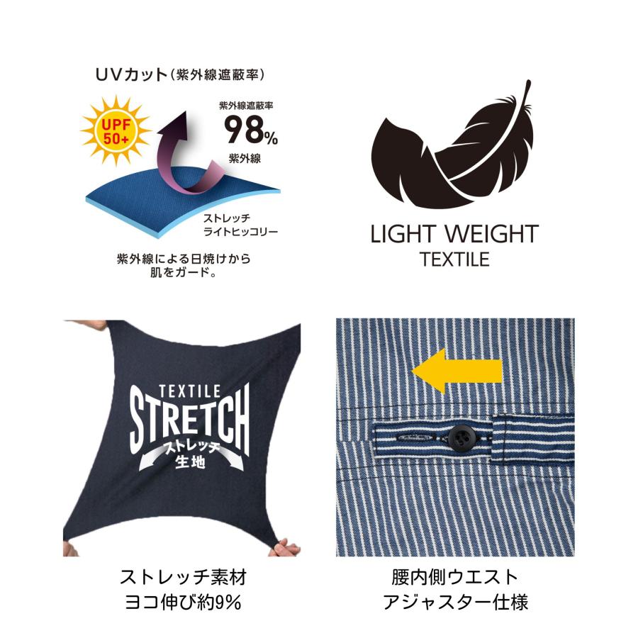 Dickies ディッキーズ D-7102 ライトSTヒッコリー 半袖ツナギ