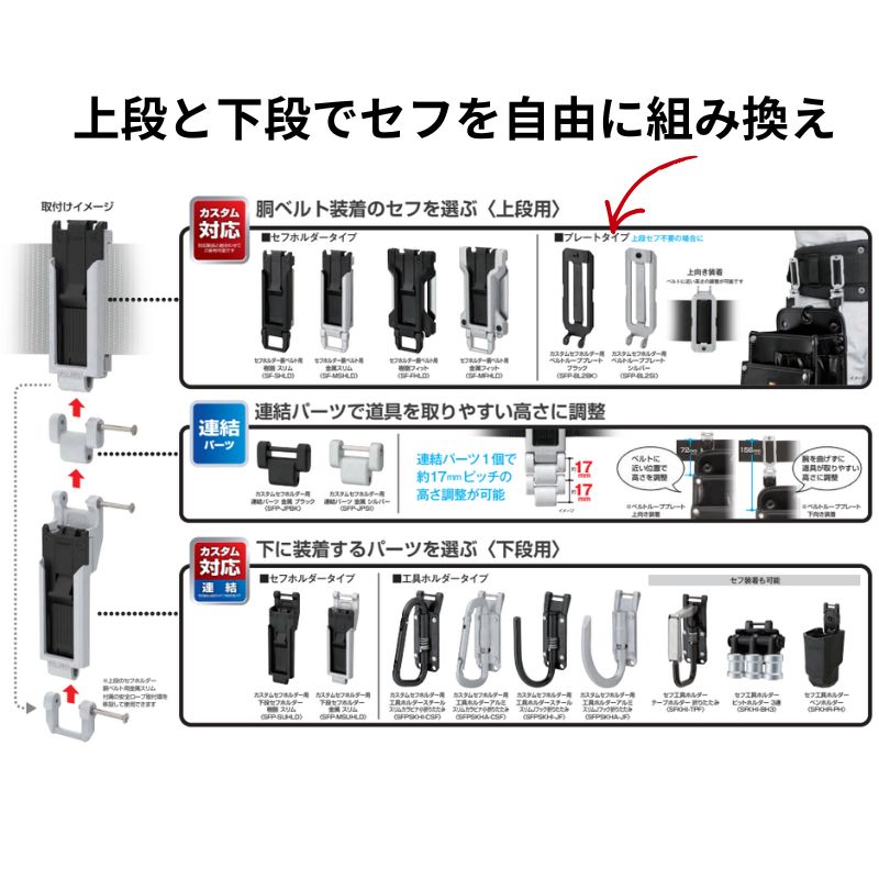 【保留】さとまる タジマ セフホルダー用ベルトループプレート｜職人さん応援団 蕨上田