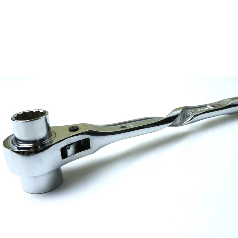 TOP 総磨きラチェットレンチ ツイストタイプ 17×21mm 長曲り 日本製