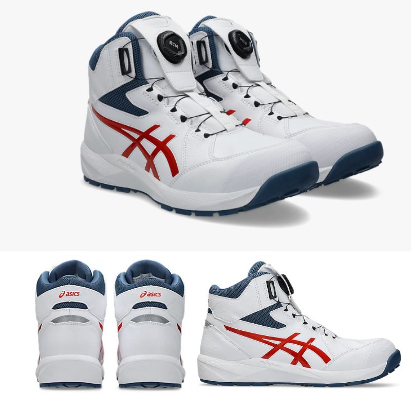 asics アシックス 安全靴 BOA ホワイト×チェリートマト 安全靴 CP314