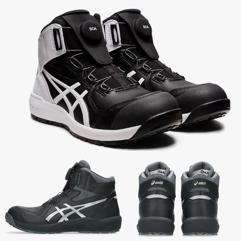 asics アシックス BOA ブラック×ピュアシルバー CP314-001｜職人さん
