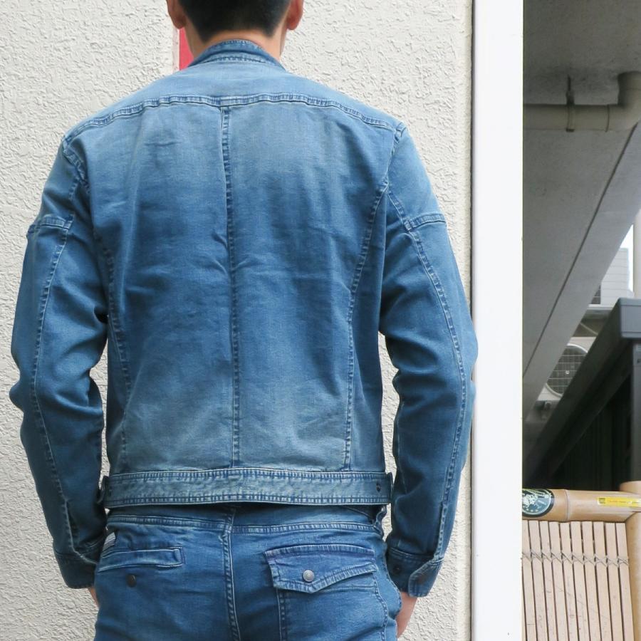 寅壱 作業着 デニムライダースジャケット 8950-554