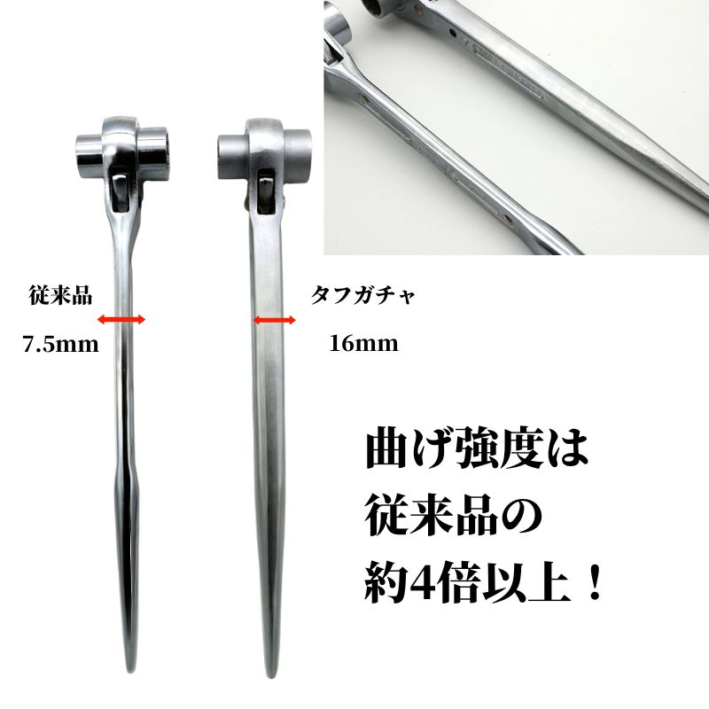 TOP KRM タフガチャスタンダード ラチェットレンチ｜シノ付・鳶工具