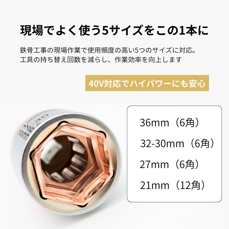 マストツール QCソケット 5サイズ IM-4W5SI-6K 21・27・30・32・36mm
