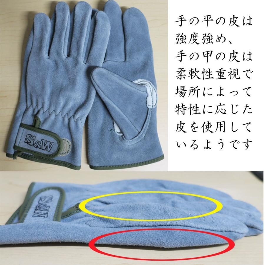 富士グローブ SW-32B 牛床革手袋 国産の牛床オイル革仕様 マジック付で