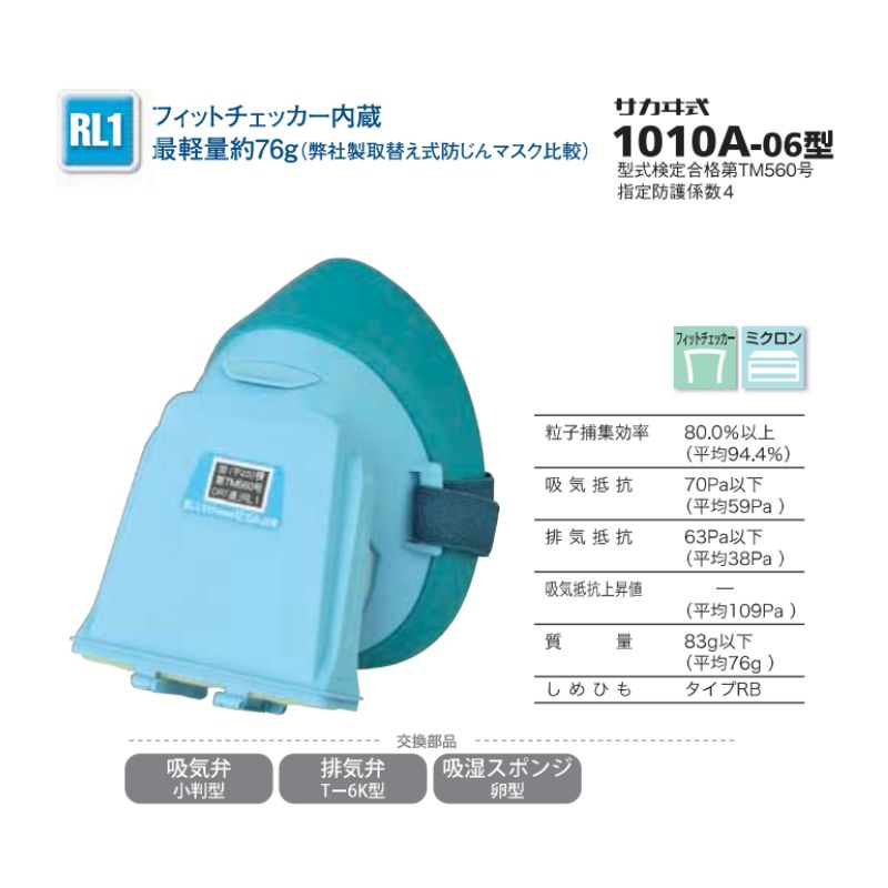 興研 1010A-06型 防塵マスク 国家検定合格・取替式 マイティ（ミニ