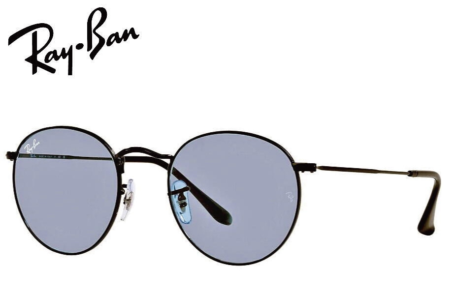 レイバン ROUND METAL RB3447 002/64 50mm WASHED LENSES ブラック
