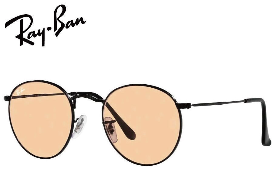 レイバン ROUND METAL RB3447 002/4B 50mm WASHED LENSES ブラック