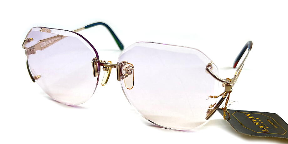 ヴィンテージ 婦人 フチなしサングラス LANVIN PARIS ランバン 30-692-2A 60mm ファセット 日本製 展示処分品 パープルグラデーション