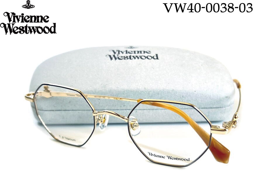 Vivienne Westwood ヴィヴィアン・ウェストウッド VW 40-0038-03 46mm メガネフレーム vw40-0038 ライトゴールド/ブラウン