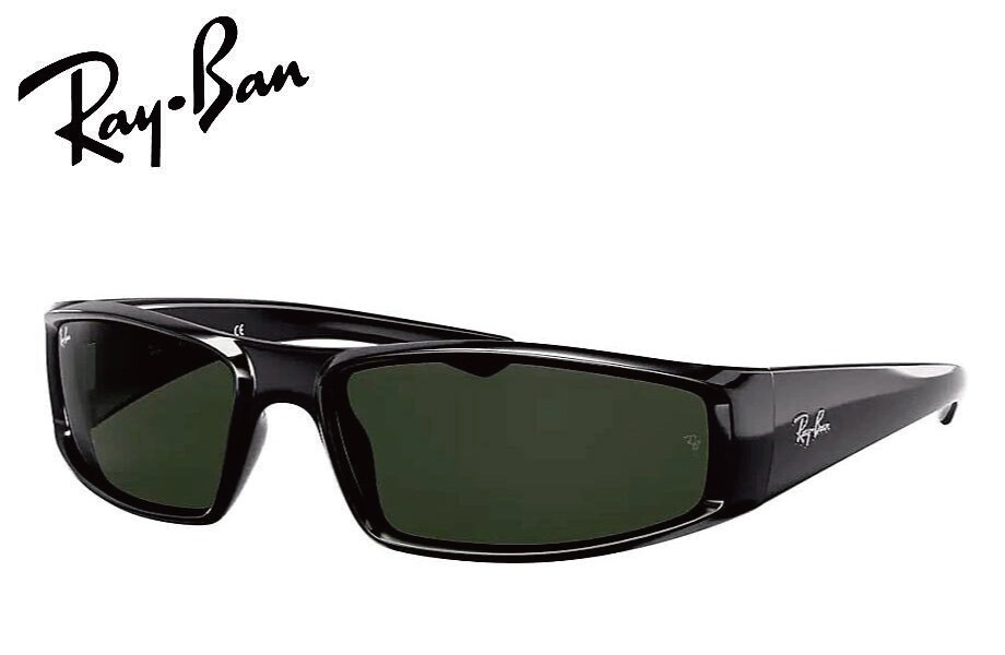 レイバン RB4335 60171 ブラック/グリーンクラシック G-15 58ミリ Ray