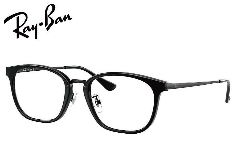 �쥤�Х� RayBan �ᥬ�ͥե졼�� RX7247D 2000 51mm RB7247D �֥�å�/�֥�å���������������Ź