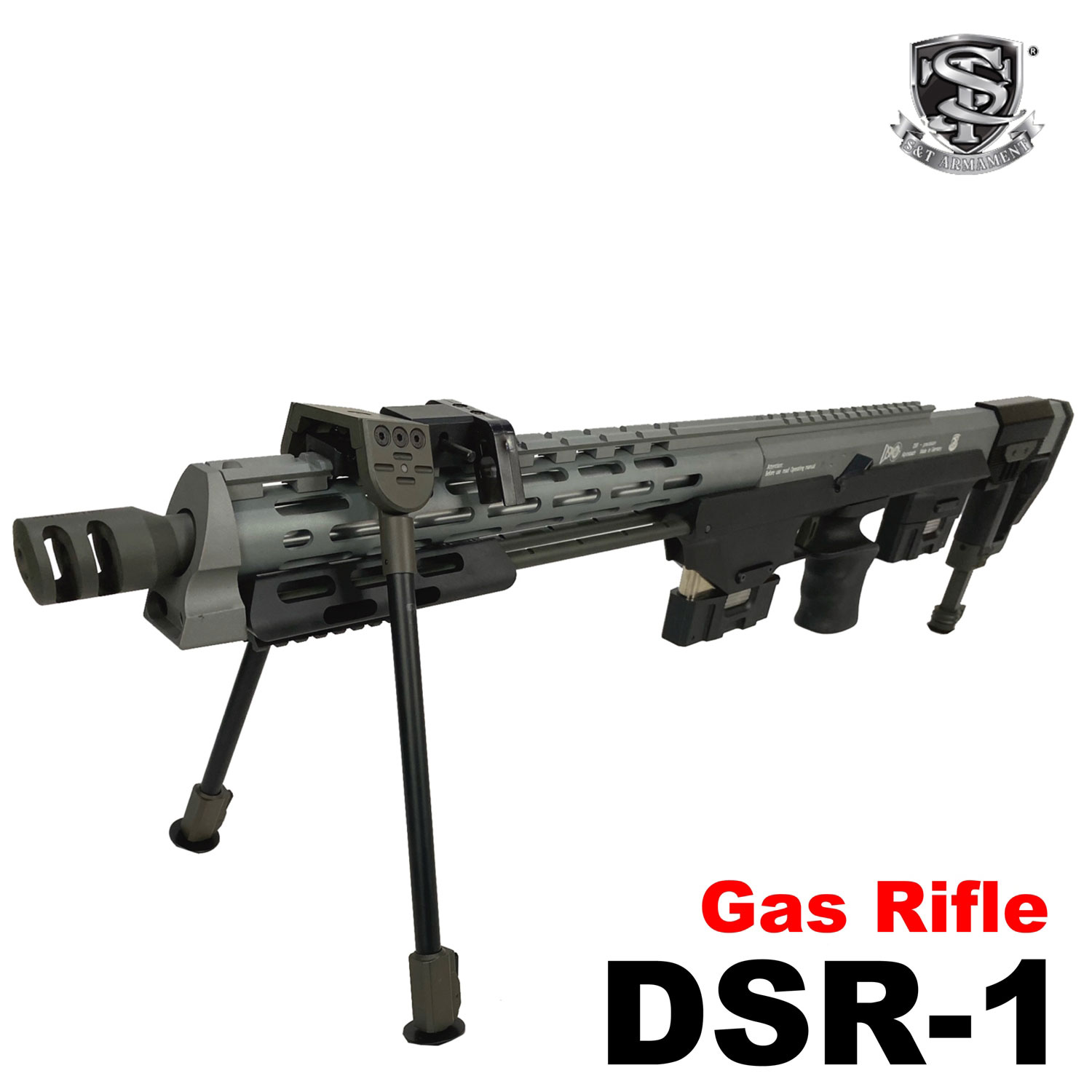 エアガンDSR-1 スナイパーライフル ブラック ケース付き 9月入荷予定】S&T DSR-1 ガスライフル BK ※セミハードガンケース付き