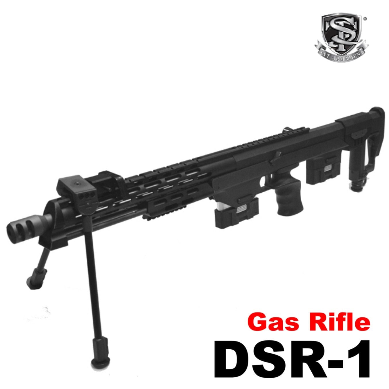 エアガンDSR-1 スナイパーライフル ブラック ケース付き 9月中旬入荷予定】S&T DSR-1 ガスライフル BK ※セミハードガン