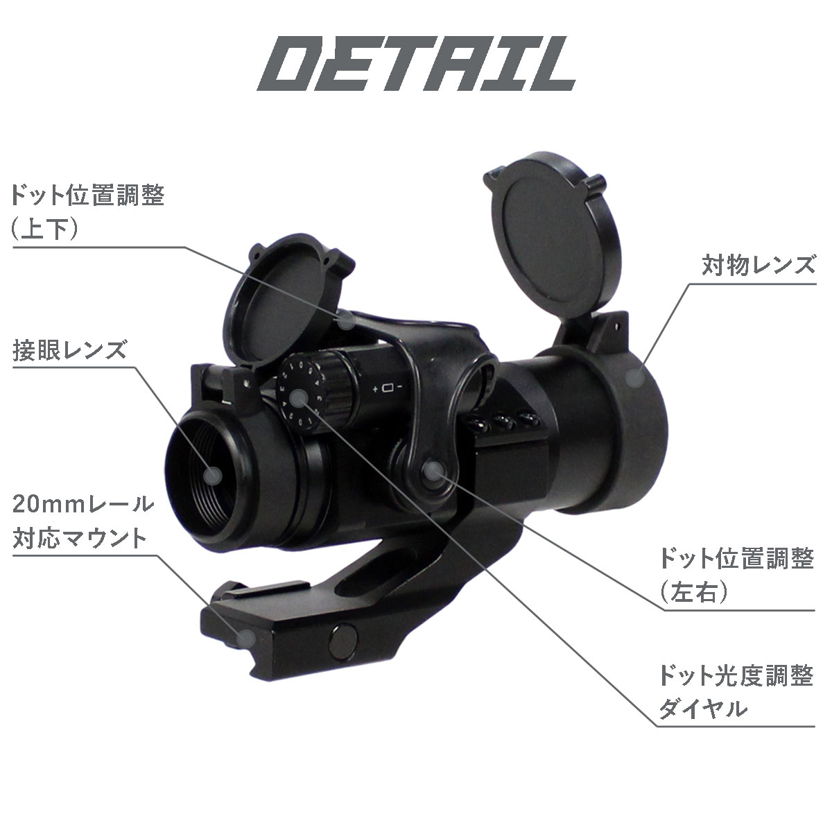 UFC COMP M2タイプ R/G ハイマウント ドットサイト BK