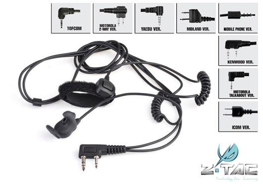 WADSN��Z-TAC ����Ƴ�إåȡ����å� Finger PTT KENWOOD��