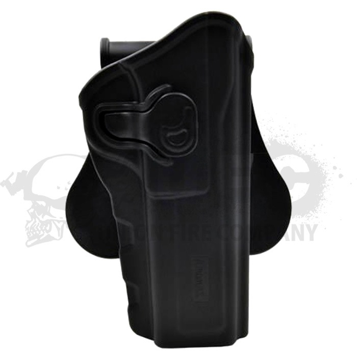 激レアほぼ未使用！マルシン工業製　ブローニングハイパワー用ストックホルスター！ AMOMAX ブローニング ハイパワー用 パドルホルスター右 BK