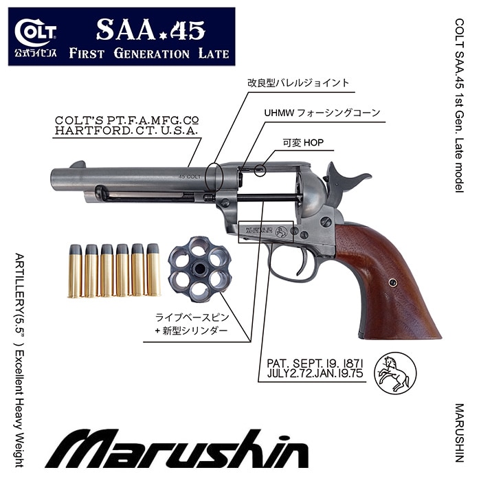 マルシン SAA 1st Gen.Late シビリアン 6mm/X/HW/BK/木グリ