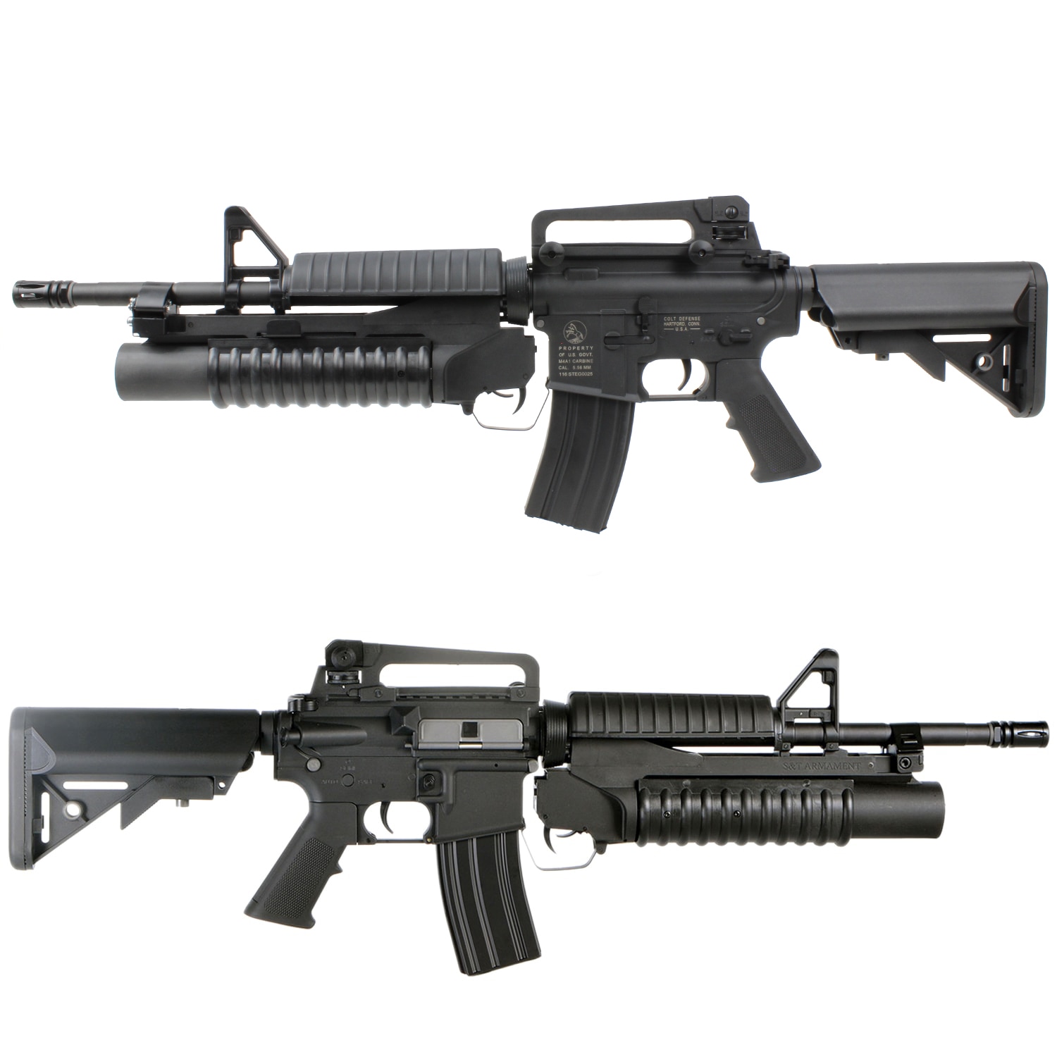 �ڷ�֥�����ۡ�40��OFF!��S&T M4A1 ���ݡ��ĥ饤�� ��ư���� with M203 ����͡��ɥ����㡼(���硼��)BK(COLT���)��180���ְ¿��ݾڤĤ���