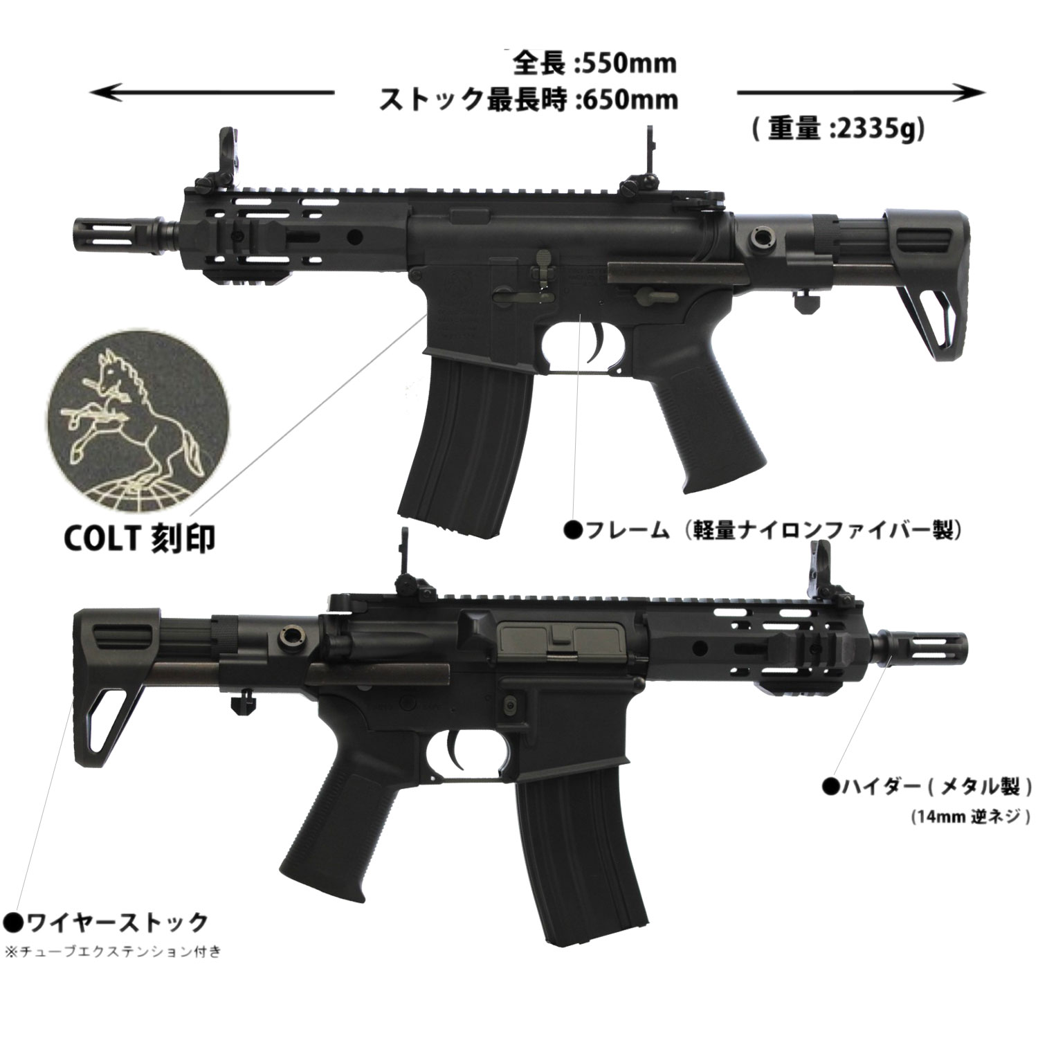 S&T M4 URX4 M-LOK PDW-S �����󥸥㡼�饤�� G3��ư����BK(COLT���)���Żҥȥꥬ�������ƥ���ܡˡ�180���ְ¿��ݾڤĤ���