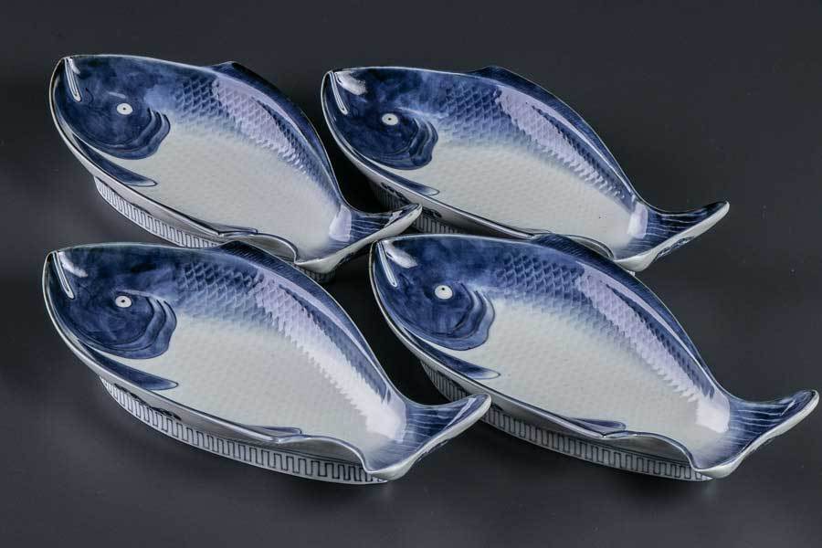 魚形皿 2枚セット アメリカ製 染付】魚形平向 魚形皿 4客セット 10032 | アイテムから探す,大皿（七